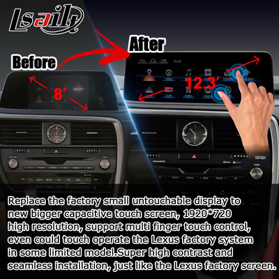 HD 12.3 اینچ ارتقاء صفحه نمایش اندروید برای لکسوس RX350 RX450h Lsailt اندروید Auto Carplay