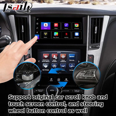 رابط کارپلی GPS، رابط جعبه ناوبری اندروید 11 8+128GB برای اینفینیتی Q50 / Q60