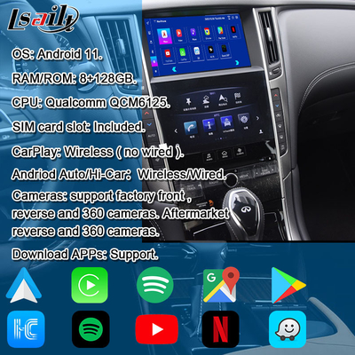 Lsailt اندروید ماژول اطلاعات تفریحی برای اینفینیتی Q50 Q60 2014-2020 رابط کار پلی، جعبه ناوبری اندروید