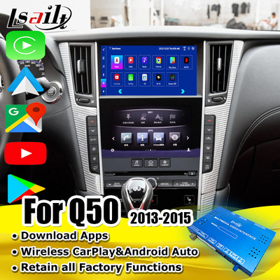 اندروید 11 ماژول اطلاعات تفریحی هوشمند برای سیستم های ادغام چند رسانه ای ماشین Infiniti Q50 2013-2015 ، CarPlay Box