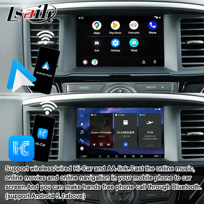 رابط چند رسانه ای اندرویدی 8 گیگابایتی Lsailt برای Nissan Pathfinder R52 2018-Patrol Carplay ماژول بی سیم اندرویدی اتوماتیک