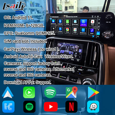 رابط ویدئویی اندرویدی Lsailt Qualcomm برای لکسوس LX600 LX500d RX ES NX 2021- پشتیبانی از یوتیوب، نت فلکس، کار پلی بی سیم