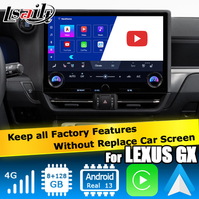 Lexus GX550 GX550h Anroid 13 رابط ویدیویی مبتنی بر کوالکام 6125 8+128GB