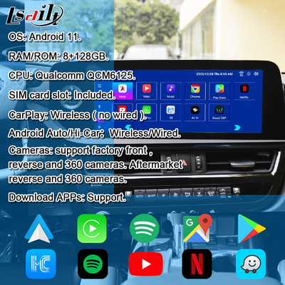 ماژول اطلاعات سرگرمی اندرویدی 8+128 گیگابایتی برای لکسوس ES 2022-2024 RX NX LX GX LS...با یوتیوب، نت فلکس، گوگل پلے، واز