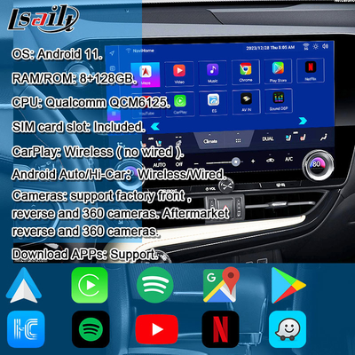 Lsailt Qualcomm Lexus Video Interface برای لکسوس NX260 NX350H LX RX ES رابط اطلاعات تفریحی شامل یوتیوب، نت فلکس