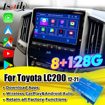 Lsailt 8+128GB رابط اطلاعات و سرگرمی اندرویدی برای لند کروزر 2013-2021 LC200 با کار پلی بی سیم ، نت فلکس ، یوتیوب