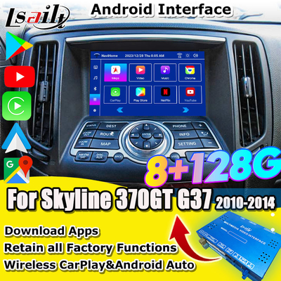 Nissan Multimedia Interface for 370GT, Skyline, Infiniti G37, Q40, Q60 پشتیبانی از یوتیوب, کار پلی, صفحه پشتی سر