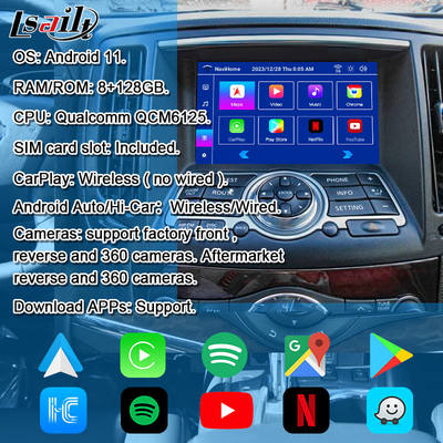 Nissan Multimedia Interface for 370GT, Skyline, Infiniti G37, Q40, Q60 پشتیبانی از یوتیوب, کار پلی, صفحه پشتی سر