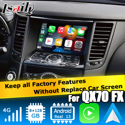 اندروید 13 ناوبری ماشین پشتیبانی از رابط ویدیویی Waze / Youtube برای اینفینیتی QX70 / FX50 FX35 FX37