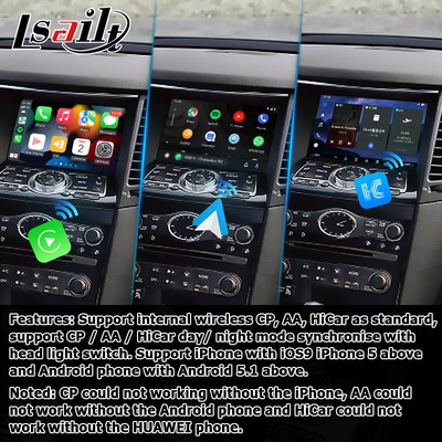 اندروید 13 ناوبری ماشین پشتیبانی از رابط ویدیویی Waze / Youtube برای اینفینیتی QX70 / FX50 FX35 FX37