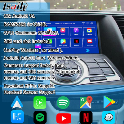 Nissan Multmedia Interface for Teana J32 Murano Quest Patrol اندروید 13 ماژول اطلاعات و سرگرمی با نت فلکس، یوتیوب