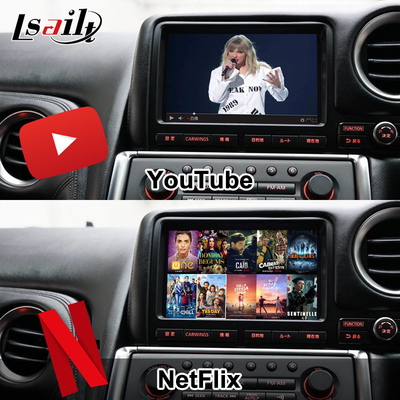 رابط کارپلی بی سیم / ماژول اطلاعات سرگرمی اندروید برای GT-R GTR R35 مدل 2008-2010 JDM شامل NetFlix ، YouTbe