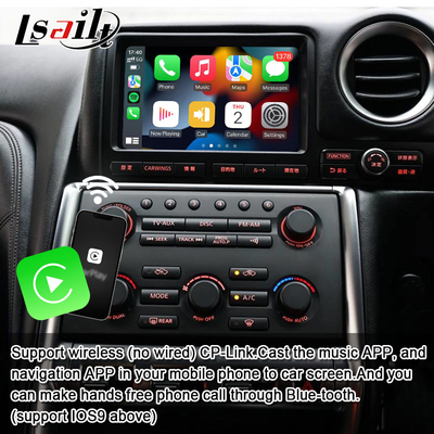 رابط چند رسانه ای اندرویدی Lsailt برای GT-R GTR R35 2011-2016 رابط کارپلی بی سیم شامل یوتیوب، GPS، 8 + 128 GB