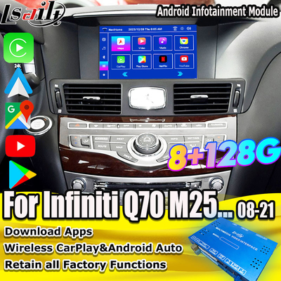 رابط چند رسانه ای 8G کوالکام اندروید برای اینفینیتی Q70 M45 M25 2010- باکس کار پلی بی سیم، اندروید اتو، نت فلکس