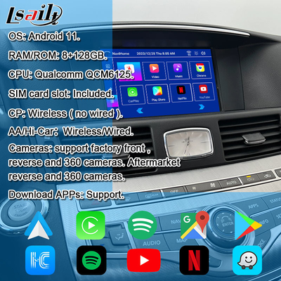 رابط چند رسانه ای 8G کوالکام اندروید برای اینفینیتی Q70 M45 M25 2010- باکس کار پلی بی سیم، اندروید اتو، نت فلکس