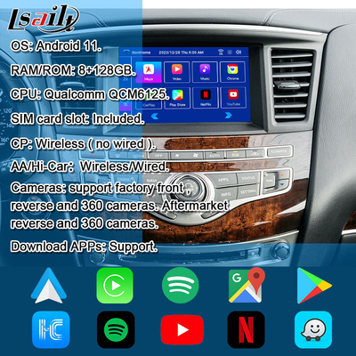 رابط چند رسانه ای اندرویدی Lsailt 8G برای اینفینیتی QX60 JX35 2011-2020 CarPlay بی سیم یکپارچه ، اندروید اتو