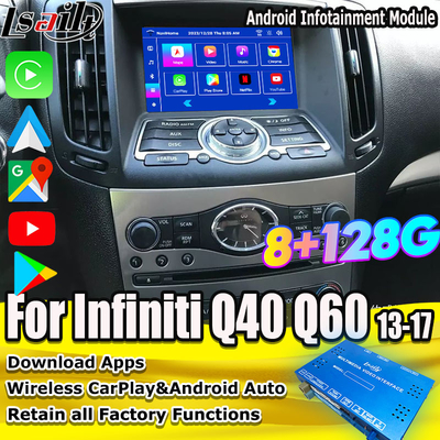 Lsailt 8G اندروید رابط چند رسانه ای برای اینفینیتی Q40 Q60 G37 G35 ماژول اطلاعات و سرگرمی CarPlay بی سیم یکپارچه