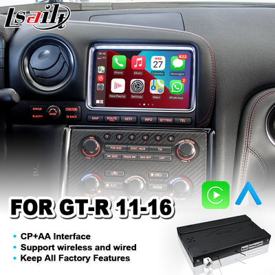 Lsailt اندروید اتو CP AA OEM یکپارچه سازی رابط ویدیویی Carplay برای نیسان GTR GT-R R35 2011-2016