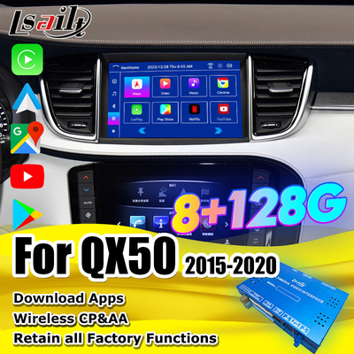 8+128G Android Navigation Box ماژول اطلاعات و سرگرمی برای اینفینیتی QX50 2018-2020 EX QX80 با کار پلی بی سیم، رابط اندروید