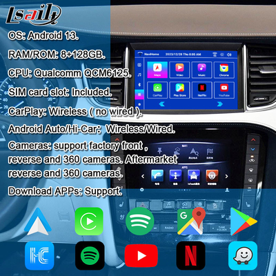 8+128G Android Navigation Box ماژول اطلاعات و سرگرمی برای اینفینیتی QX50 2018-2020 EX QX80 با کار پلی بی سیم، رابط اندروید