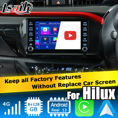 تویوتا هیلوکس اندروید 13 رابط ویدیویی چند رسانه ای carplay بی سیم اندروید اتوماتیک لمس 3