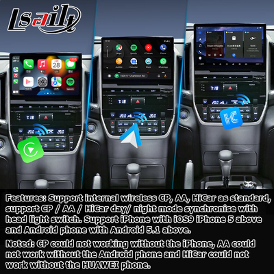 جعبه ناوبری خودرو اندروید 13 برای تویوتا LC200 GXR واحد فوجیتسو Carplay waze یوتیوب نمای عقب و غیره