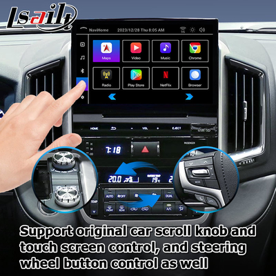 جعبه ناوبری خودرو اندروید 13 برای تویوتا LC200 GXR واحد فوجیتسو Carplay waze یوتیوب نمای عقب و غیره