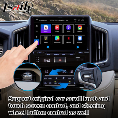 رابط ویدیویی اندروید 13 برای تویوتا لند کروزر LC200 GXR با نمای عقب وای فای carplay اندروید اتوماتیک