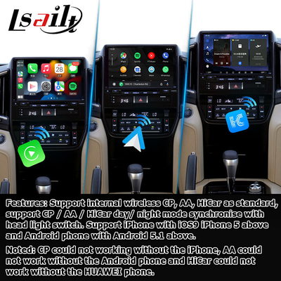 رابط ویدیویی اندروید 13 برای تویوتا لند کروزر LC200 GXR با نمای عقب وای فای carplay اندروید اتوماتیک