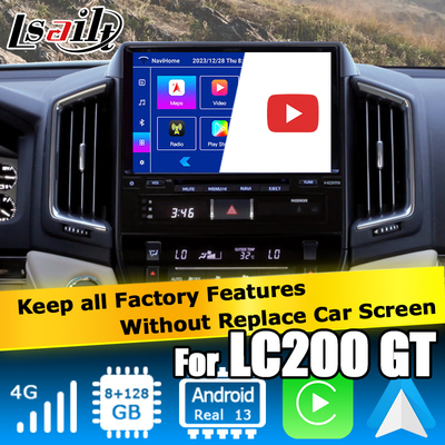 رابط ویدیویی اندروید 13 برای تویوتا لند کروزر LC200 GXR با نمای عقب وای فای carplay اندروید اتوماتیک