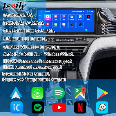 اندروید 13 رابط ویدیویی چند رسانه ای برای تویوتا کامری 2025 سیانا RAV-4 OEM ماژول بازنشستگی اطلاعات شامل یوتیوب، نت فلکس، گوگل پلی