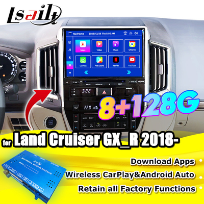رابط چند رسانه ای اندروید برای Land Cruiser GX_R 2018-2021 LC200 بی سیم اپل CarPlay&Android Auto Retrofit Upgrade