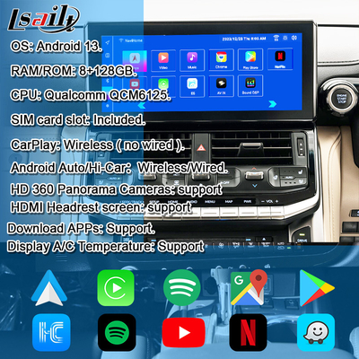 ماژول ارتقاء اندروید Lsailt OEM برای لند کروزر 300 2022-هم اکنون ادغام رابط اندروید YouTube، Waze، Play Store