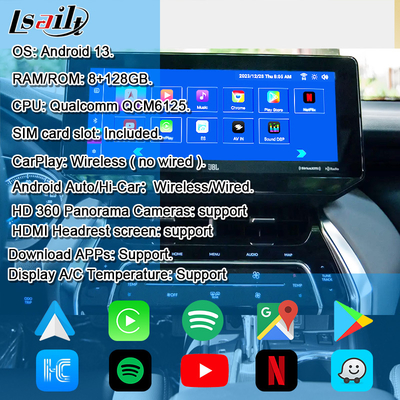 ماژول ارتقاء اندروید OEM Lsailt برای Harrier Venza Toyota 2022 - رابط چندرسانه ای اندروید 12.3 اینچی با YouTube، NetFlix