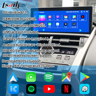 صفحه نمایش اندرویدی لکسوس 8 هسته Qulcomm نمایشگر چند رسانه ای برای لکسوس NX200T NX300H 2014-2021 پشتیبانی از کنترل جویستیک Rotary Knot ، YouTube ، Google Play ، CarPlay