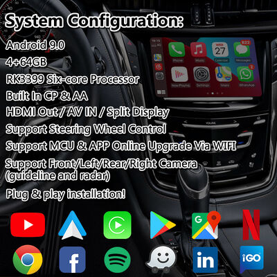 رابط ویدئویی ناوبری GPS اندروید Lsailt برای سیستم CUE کادیلاک CTS مدل 2013-2019 با Carplay