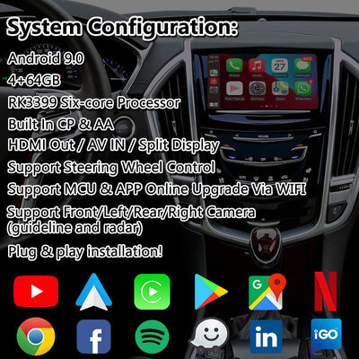 رابط چندرسانه‌ای اندروید Lsailt برای سیستم CUE کادیلاک SRX مدل 2012-2016 با Carplay