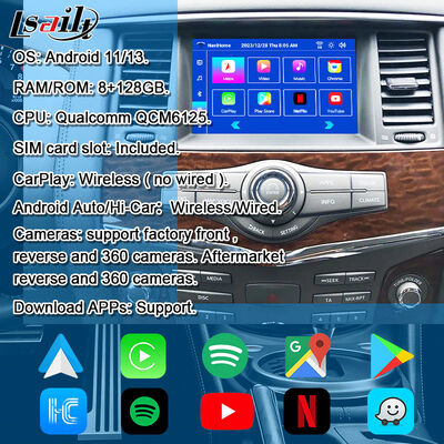 ماژول چند رسانه ای اندروید 13 برای Armada Patrol Y62 Quest ارتقاء صفحه نمایش OEM با CarPlay بی سیم، یوتیوب، نقشه گوگل