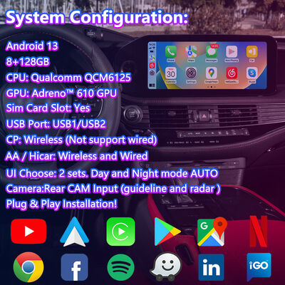 رابط ویدئویی چند رسانه ای اندروید Lsailt برای Lexus LS460 LS600h LS F-Sport AWD 2012-2017