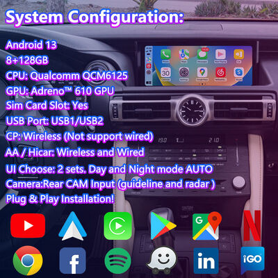 رابط ویدئویی کارپلی اندرویدی برای 2018 - Lexus RC 350 RC300 RCF RC300h RC350