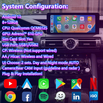 رابط ویدیویی Android Carplay Lsailt برای Lexus IS IS300 IS350 IS300h IS500 2020-2023