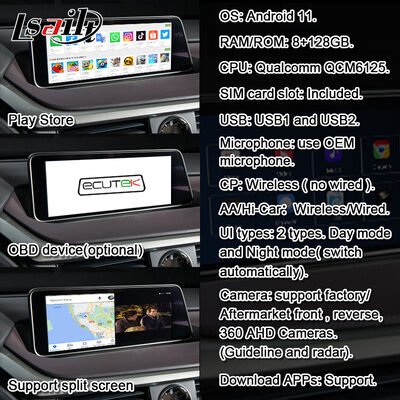 رابط ویدئویی سیستم چندرسانه‌ای CarPlay/Android برای لکسوس RX450H RX350 صفحه نمایش 12.3 اینچ 2016-2021 با یوتیوب، نتفلیکس، اندروید اتو یکپارچه