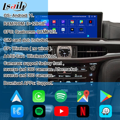ماژول ارتقاء اندروید OEM برای LX570 لکسوس RX GX LS NX ES، کارپلی بی‌سیم، اندروید اتو، یوتیوب، نتفلیکس