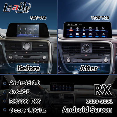 صفحه‌نمایش چندرسانه‌ای 12.3 اینچی Android Auto Carplay بی‌سیم Lsailt برای Lexus RX RX350 RX450h
