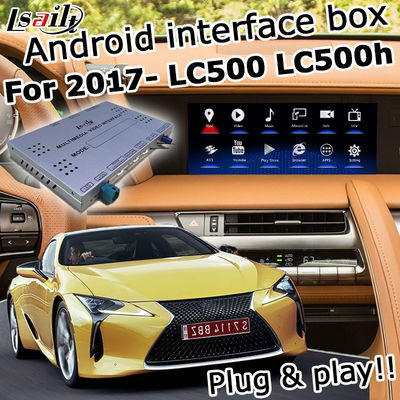 لکسوس LC500 LC500h GPS Navigation Box رابط ویدئویی کارپلی بی سیم و اندروید اتو یوتیوب گوگل پلی