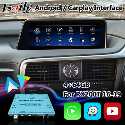 رابط ویدیوی چند رسانه ای اندروید Lsailt 4+64 گیگابایت برای Lexus RX 200t RX350 RX450H 2016-2019