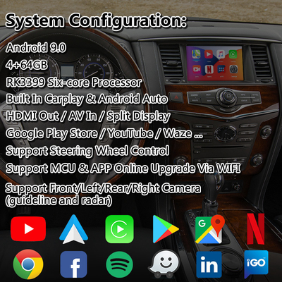 رابط چند رسانه ای Lsailt Android Carplay برای Infiniti QX80 QX56 QX60 QX70