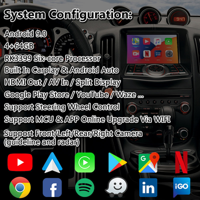 Lsailt 4 64GB رابط ویدئویی اندروید کارپلی چند رسانه ای برای نیسان 370Z