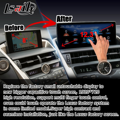 لکسوس NX200t 10.25 ارتقاء صفحه نمایش لمسی پردازنده هکسا اندروید اتوماتیک بی سیم Carplay