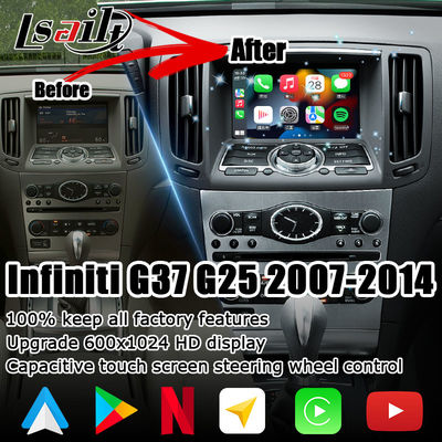 ناوبری GPS NISSAN رابط چند رسانه ای اندروید Carplay 1.8G برای اینفینیتی G37 G25 Navihome